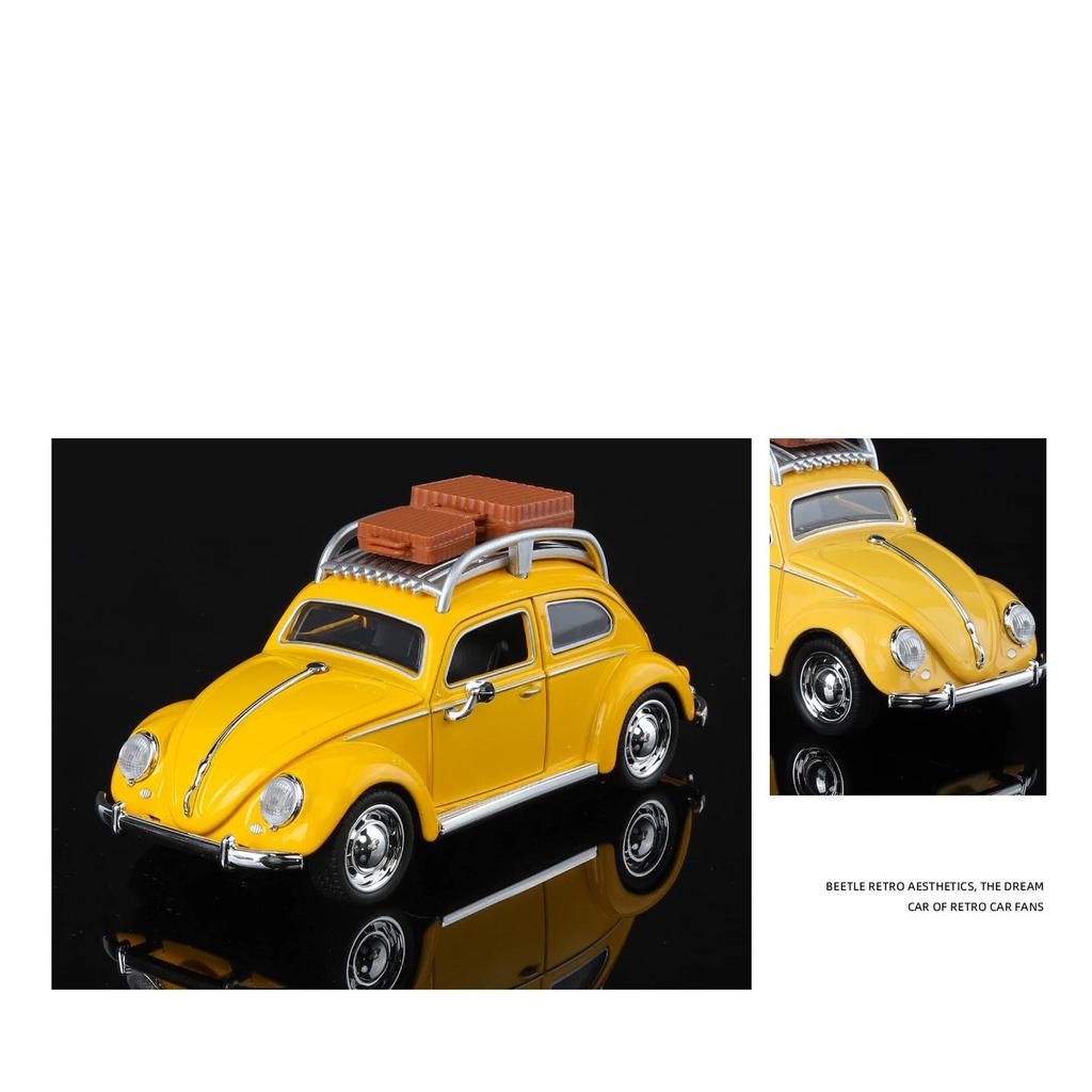 Travel Version 1/32 Beetle Alloy Classic Car Model Diecasts Metal Retro Vehicles Car Model Simulation Sound Light Kids Toys Gift
