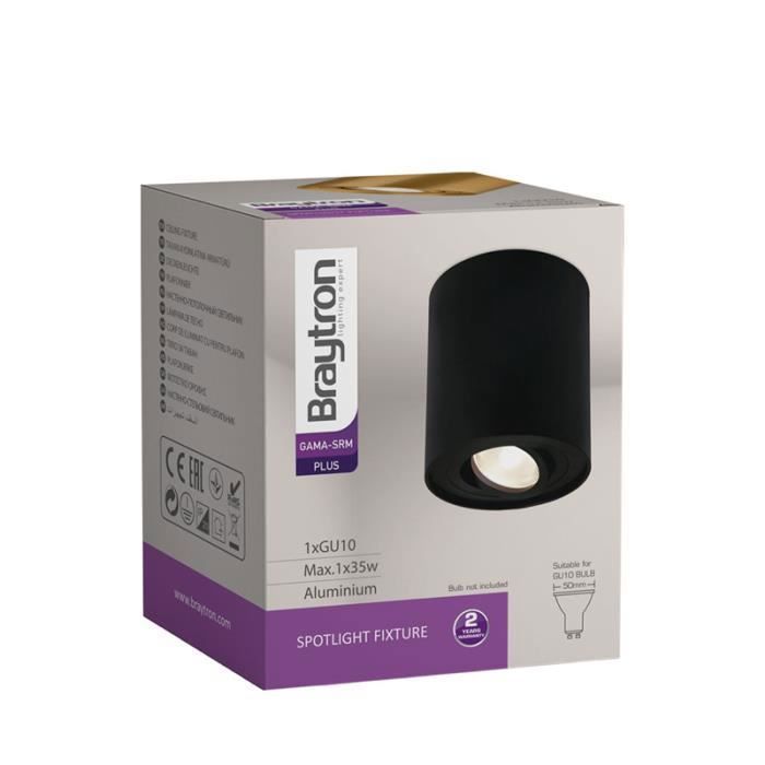 Plafonnier alu GAMA-8010B rond GU10 35W Noir