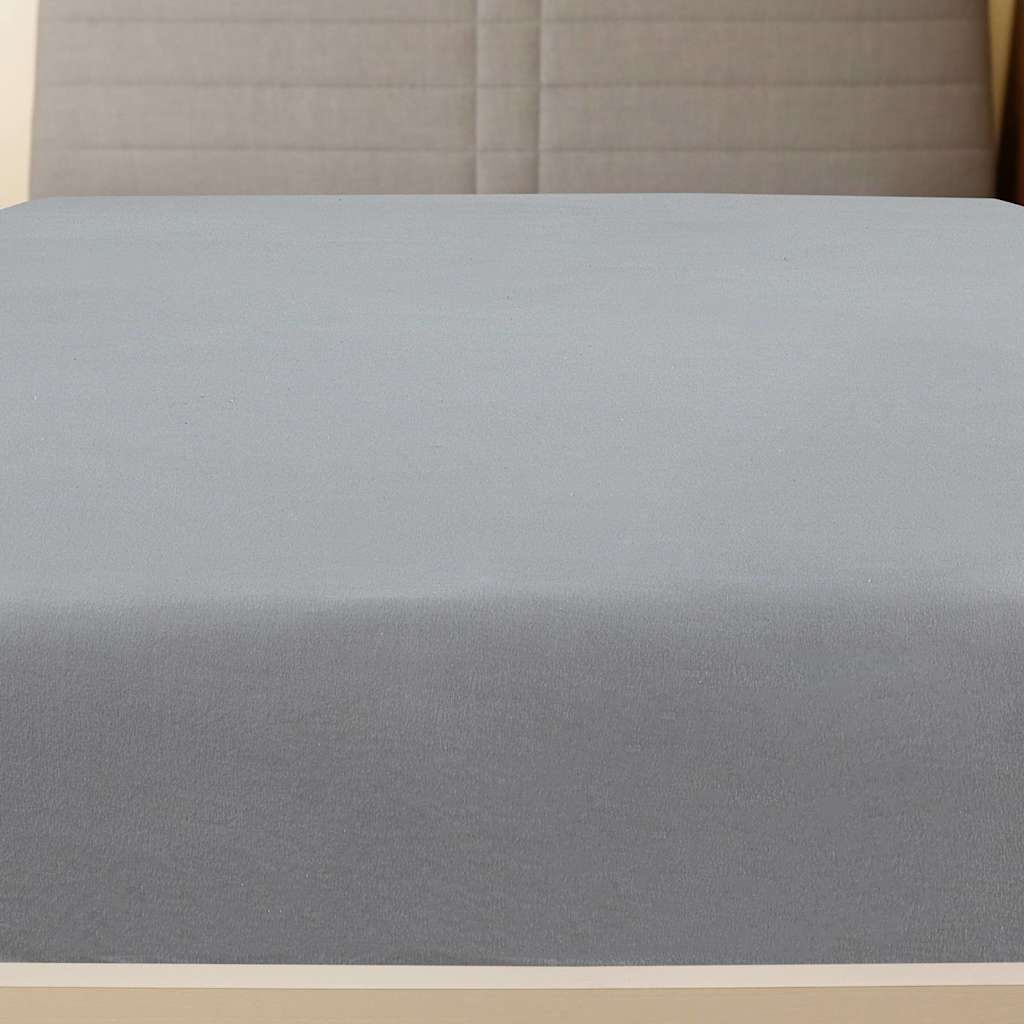 vidaXL Spannbettlaken 2 Stk. Jersey Grau 90x200 cm Baumwolle