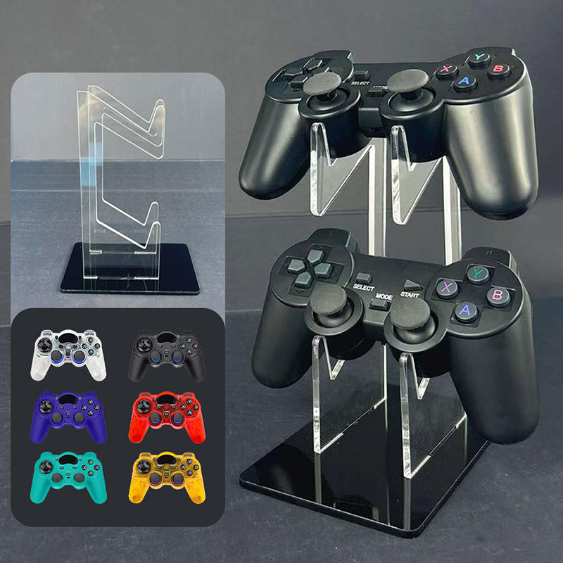 Подставка для геймпадов с держателем для наушников Прозрачный 2-ярусный органайзер для игровых аксессуаров Стойка для хранения 1/2 геймпадов PS5 PS4