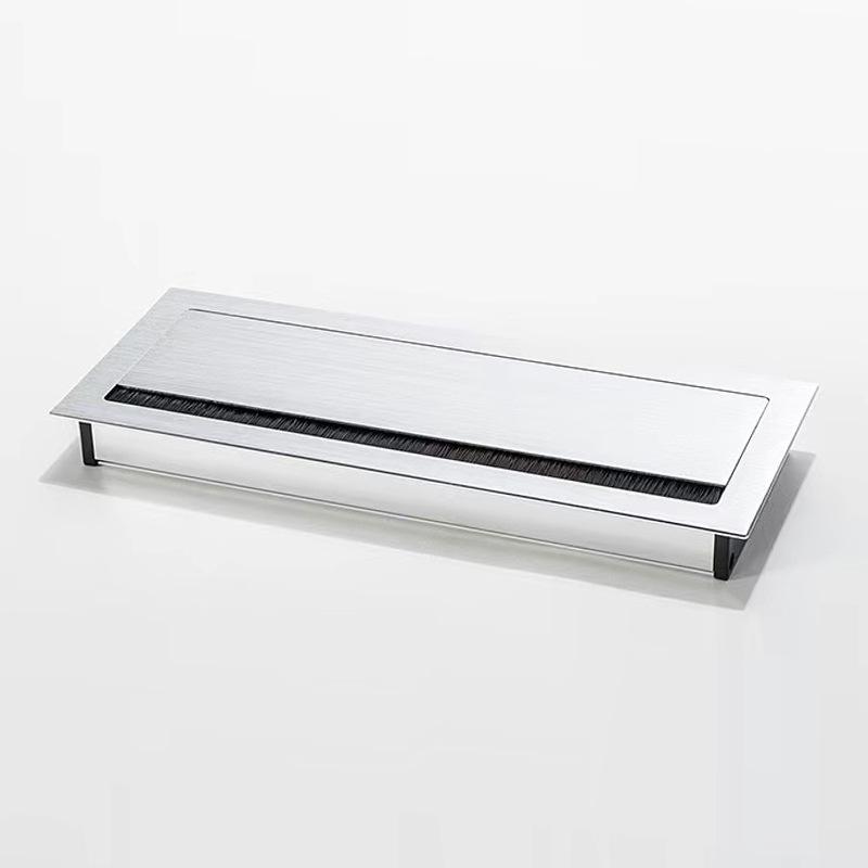 Damping Buffer Square Wire Channel Hole Embedded Junction Damping Wire Box Aluminum Alloy Wiring Box Computer Desk Cover Plate