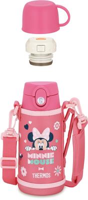 Бутылка для воды с вакуумной изоляцией Minnie Coral Pink с трубочкой для детей CP 2-Way 0.6L/0.64L FJO-601WFDS