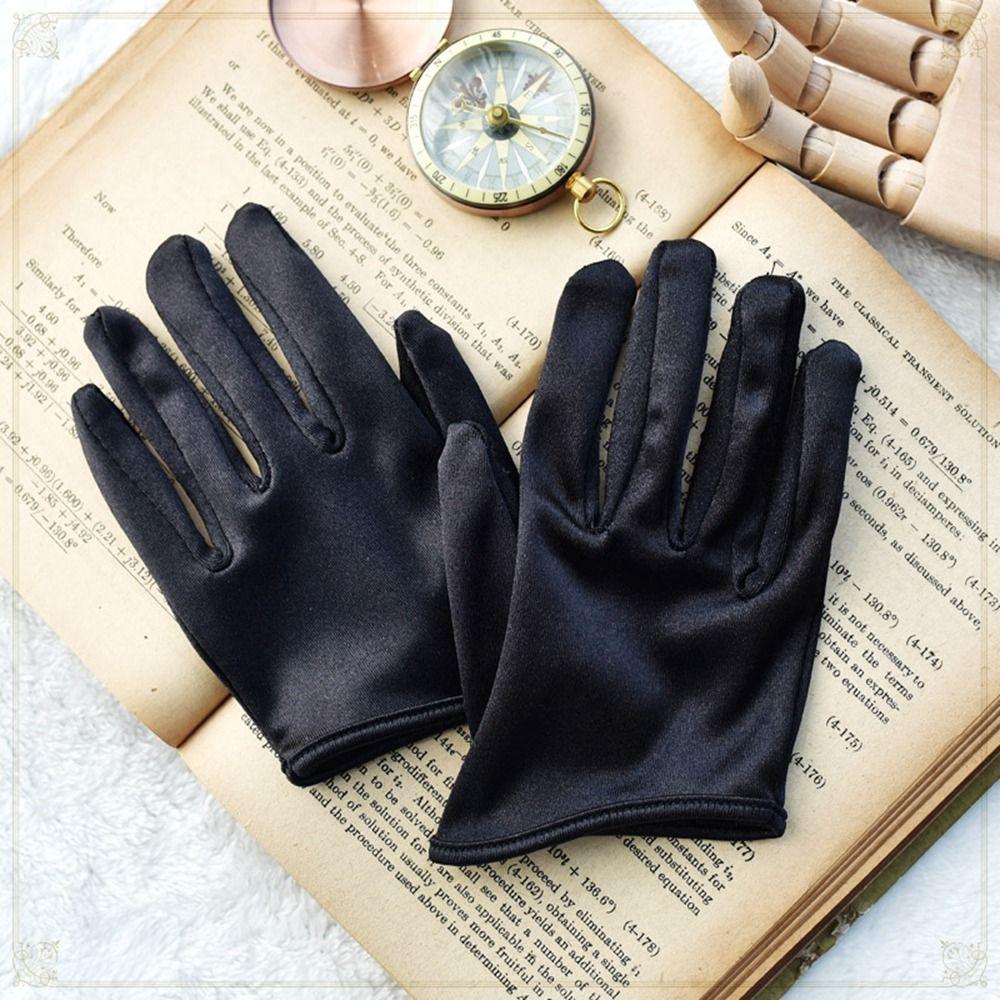 Cosplay Gloves Stage Performance Gloves Satin Gloves Lolita Mittens Women Gloves Half Palm Gloves