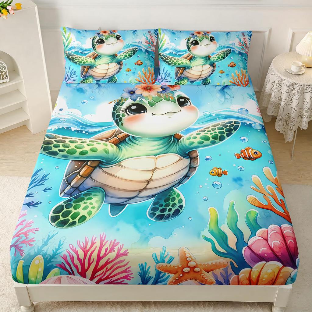 Постельный набор из трех предметов с рисунком морского животного дельфина, с цифровой печатью, для двуспальной кровати