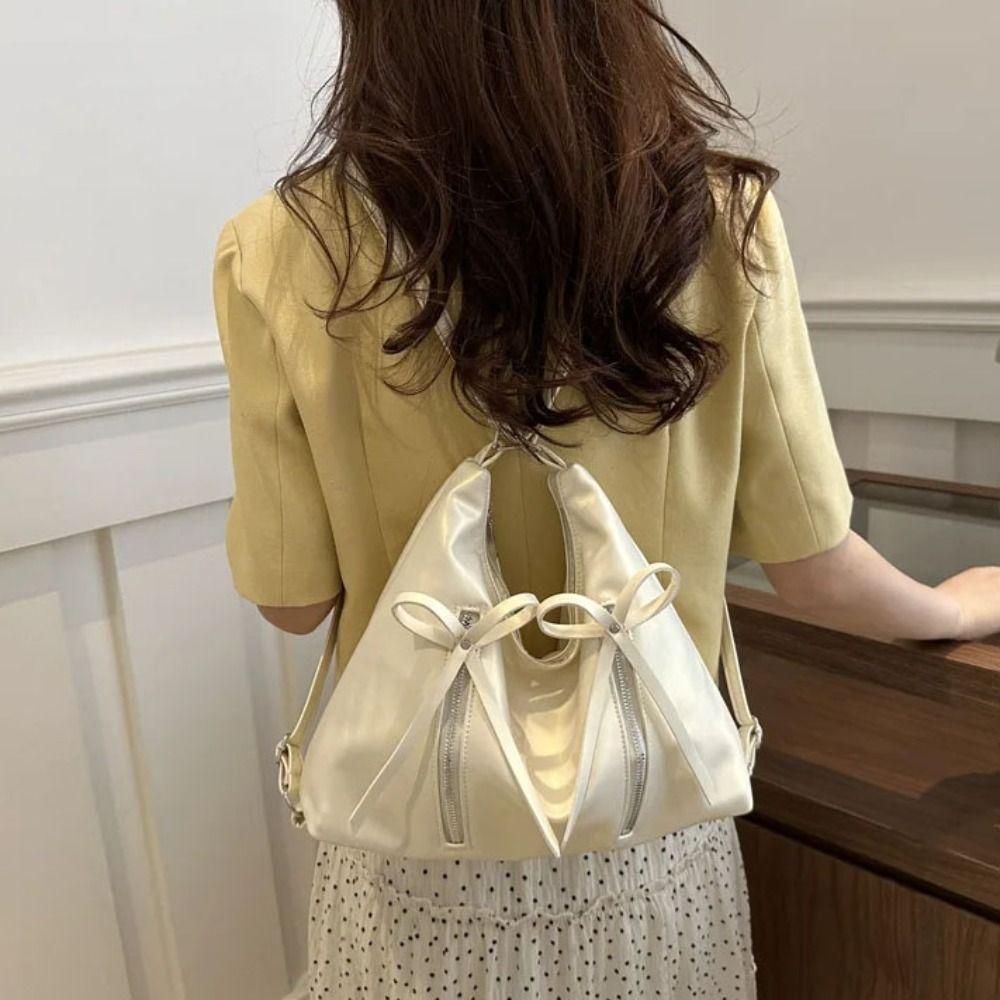Korean Bow Tote Bag Versatile Women's Handbags Trendy Bows Armpit Bag Underarm Bag