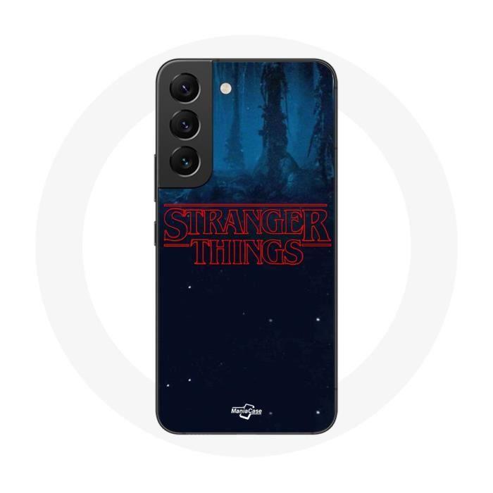 Coque pour Samsung Galaxy S22 Stranger Things logo Fond Bleu de la saison 2