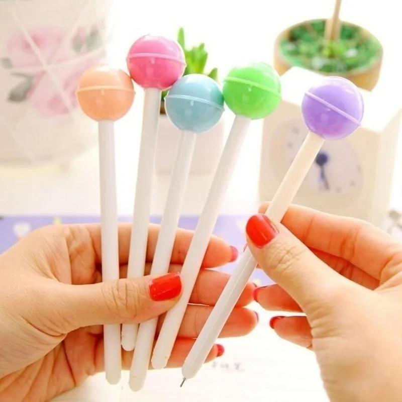 1Pcs Candy Color Novelty NEW Sweet Gift Decorated School Office Korean Style Stationery Pen Lollipop Gel Ink Pens