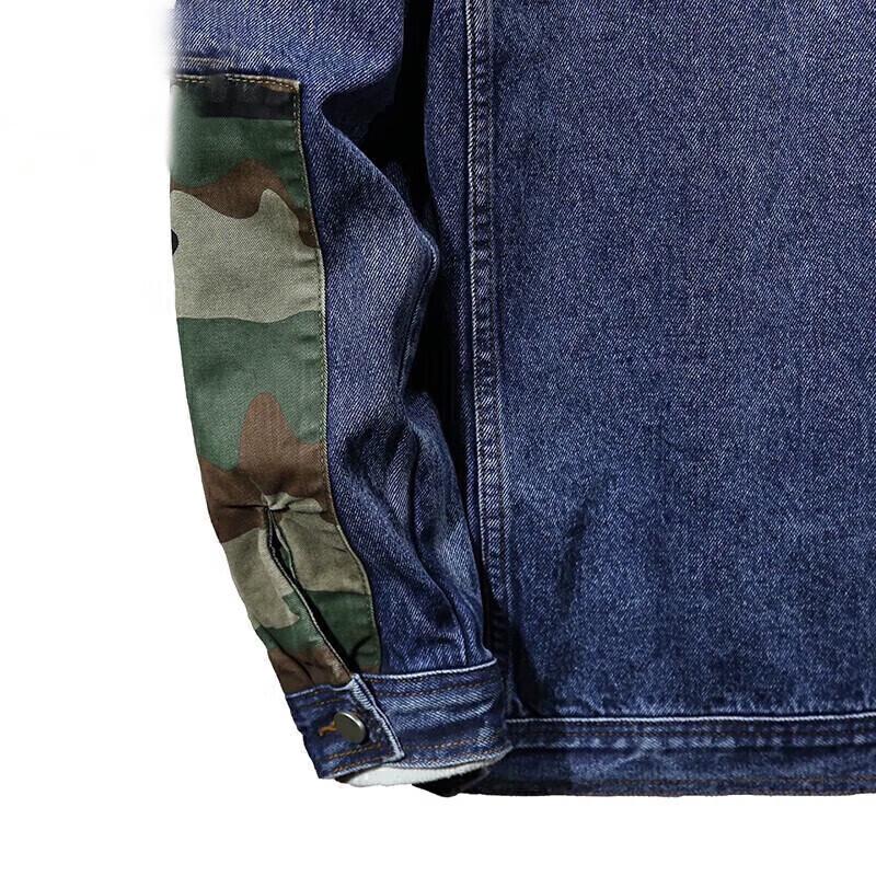 Мужская джинсовая куртка JEANSWEST с камуфляжными вставками