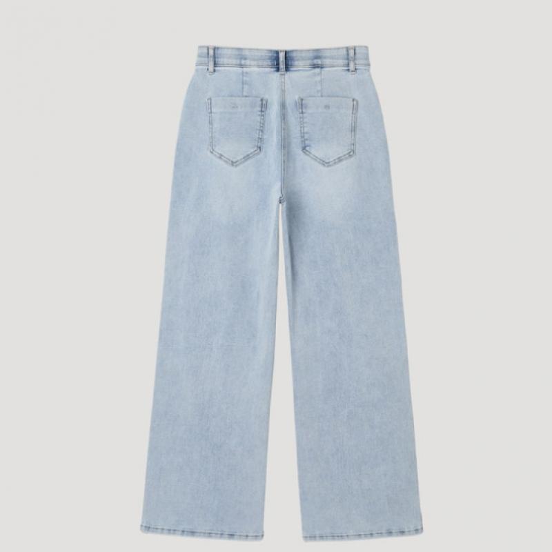 [shs Miss] Джинсовые брюки с широкими полосками сзади Ssmlp22070 Ll