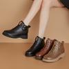 Женские туфли из натуральной кожи в стиле ретро, на платформе, со шнуровкой и увеличивающей рост стелькой, повседневные женские ботильоны с матовым покрытием