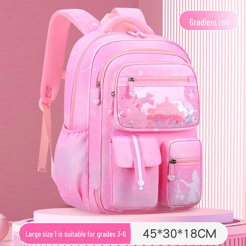 Sesame Gradient Cartoon Backpack for Girls, Grades 1-6