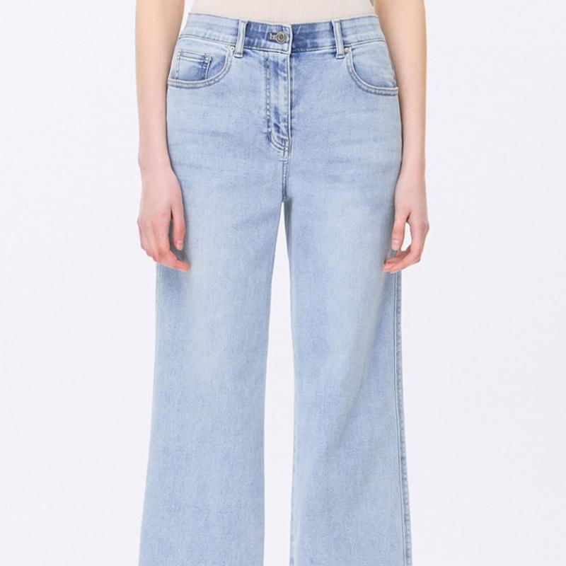 [shs Miss] Джинсовые брюки с широкими полосками сзади Ssmlp22070 Ll