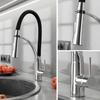Robinet de cuisine - Noir-Chrome - Flexible - Bec orientable - 1 poignée - Laiton