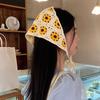 Готический вязаный крючком головной платок с цветочным узором на шнуровке, дышащий эластичный головной убор с растительным узором, аксессуары для волос