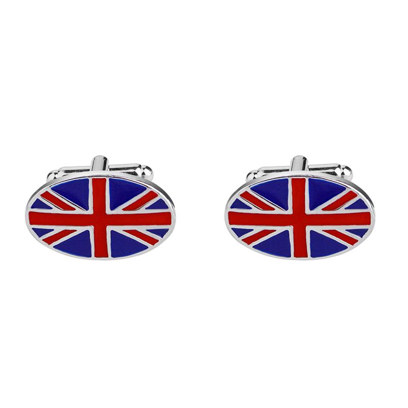 Забавные овальные запонки Union Jack Сине-красная эмаль Пуговица для манжеты Gemelos Для английского джентльмена