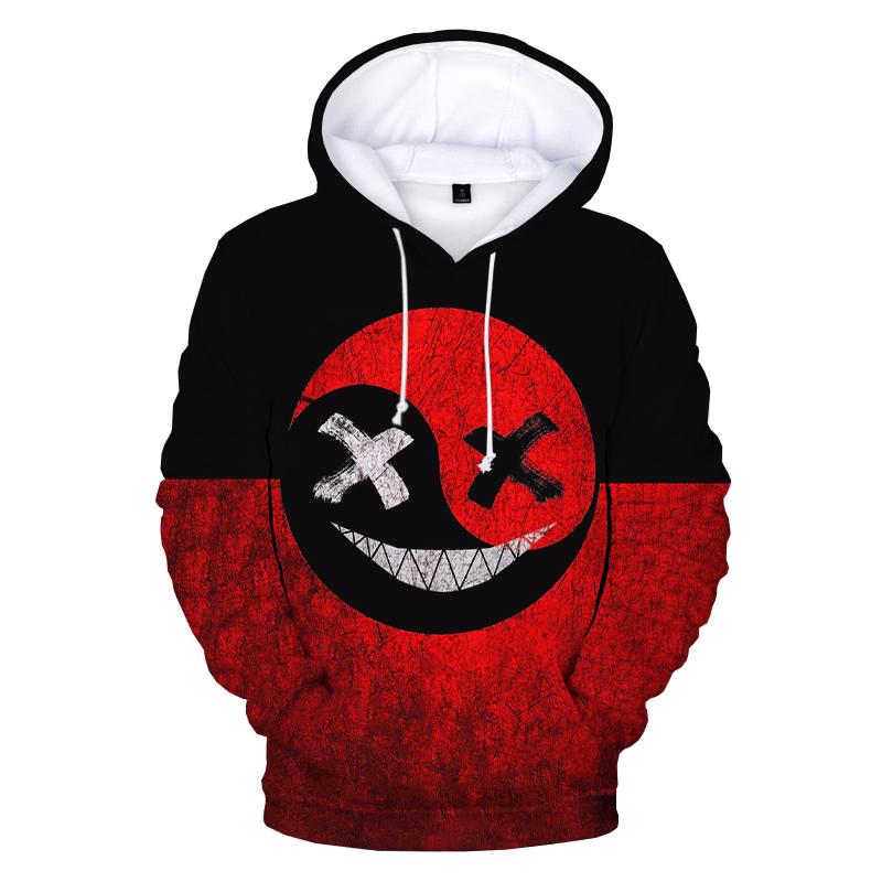XOXO Pattern Модный Дьявол Улыбающееся Лицо 3D Печатные Толстовки С Капюшоном Мужчины Женщины Модные Повседневные Забавные Пуловеры Хип-Хоп Толстовки