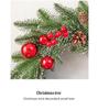 Cross PE Mixed Flocking Wreath with Red Bow and Pointed Tips - Door Wall Christmas Decoration