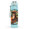 1PC Surfer Cat Retro Art 750ml Color Plastic Sports Water Bottle Leakproof Flip Straw Lid Suitable for Sports Office Home Use