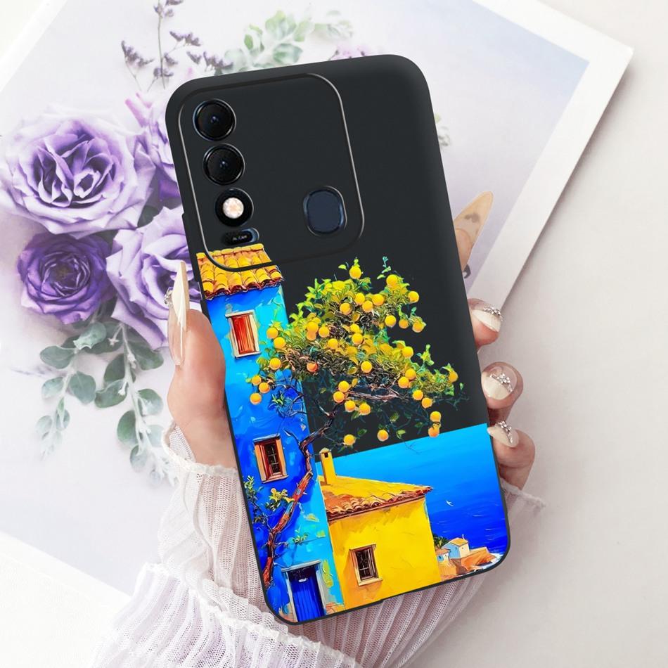 For Tecno Spark 8 8T 8C Cool Dragon Tiger Pattern Phone Case For Tecno Spark8C Spark8 KG5k KG6p Black Silicone Soft Cases Bumper