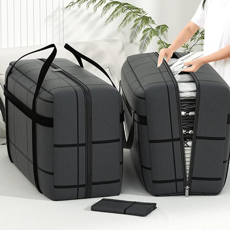 Сумка для хранения из черного композитного материала большой емкости и сверхвыдерживающая нагрузка, пыле- и влагозащищенная, с застежкой-молнией