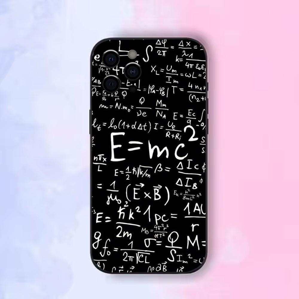Физика Химия Математика Формула Чехол для телефона Для Apple iPhone 15,14,13,12,11,Pro,X,XS,Max,XR,Plus,Mini Мягкий Черный Корпус