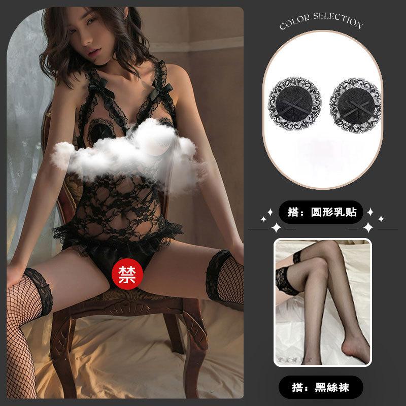 Sex underwear sexy lace temptation hollow one-piece women's uniform passion free open uniform suit