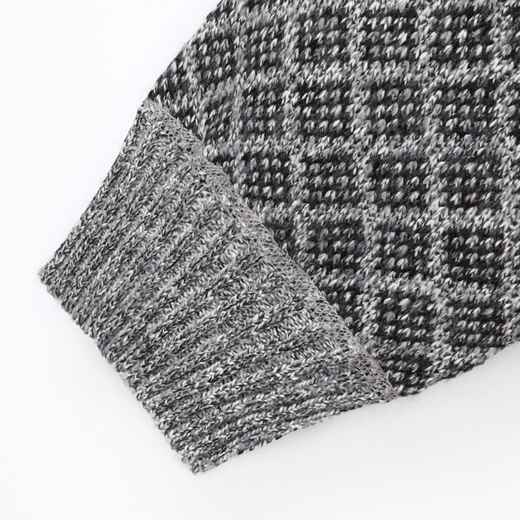 Men's Stand Collar Plus Velvet Thickened Long Sleeve Cardigan Knitted Jacket Men's Warm Sweater