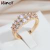 Женские кольца Kinel с блестящим кубическим цирконием, роскошные ювелирные изделия с твердым покрытием