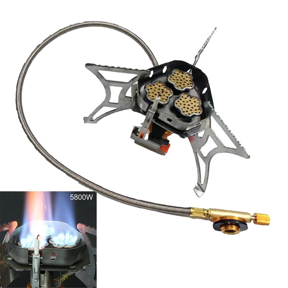 Convenient 3 Heads Gas Stove Backpacking Furnace Camping Gas Stove Efficient