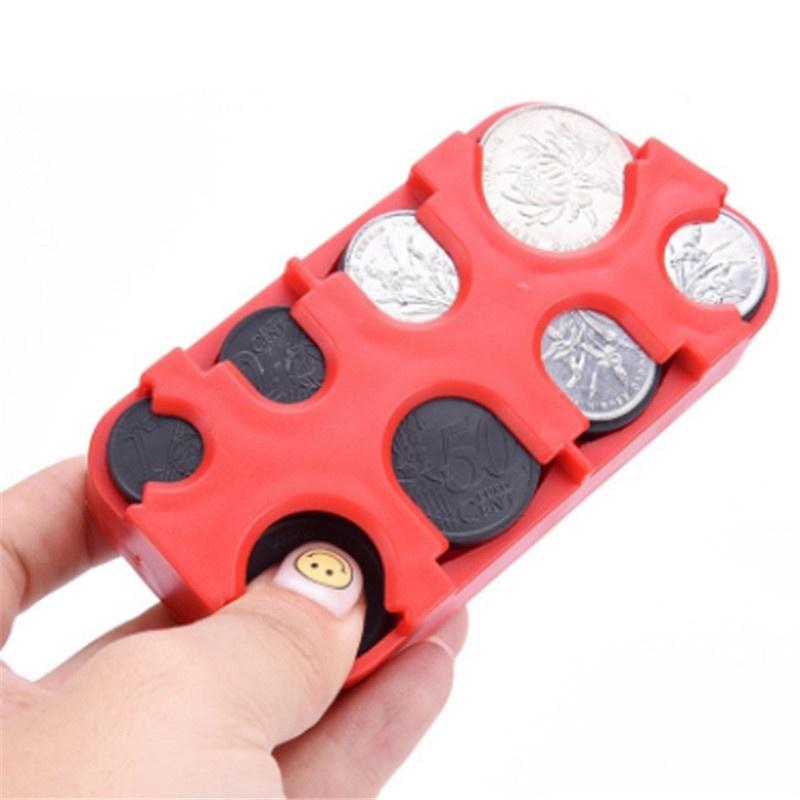 Euro Coin Dispenser Storage Coins Purse Wallet Holders Storage Box Plastic Dispenser