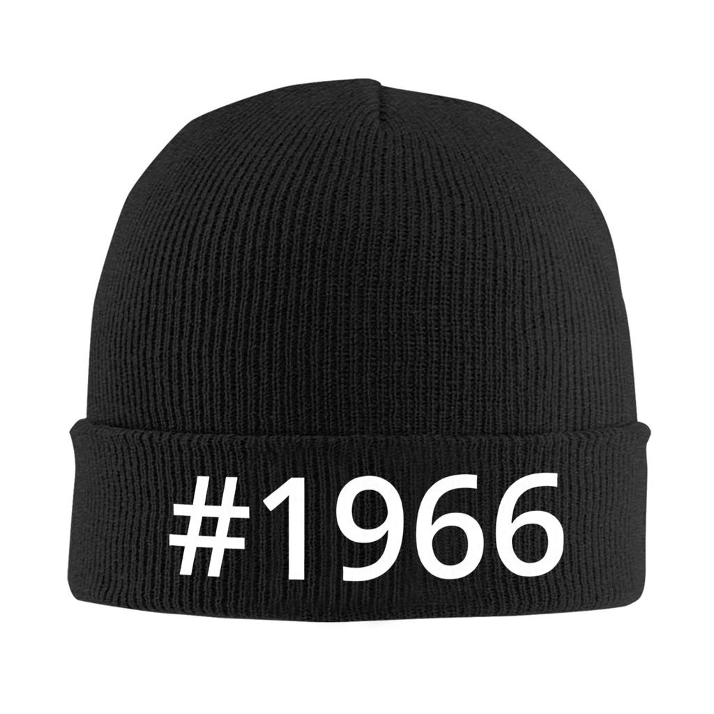 Men Women Knit Cuff Beanie Born in 1966 vintage age 60 years old 60th birthday Winter Warm Knitted Caps  Beanies Skullies