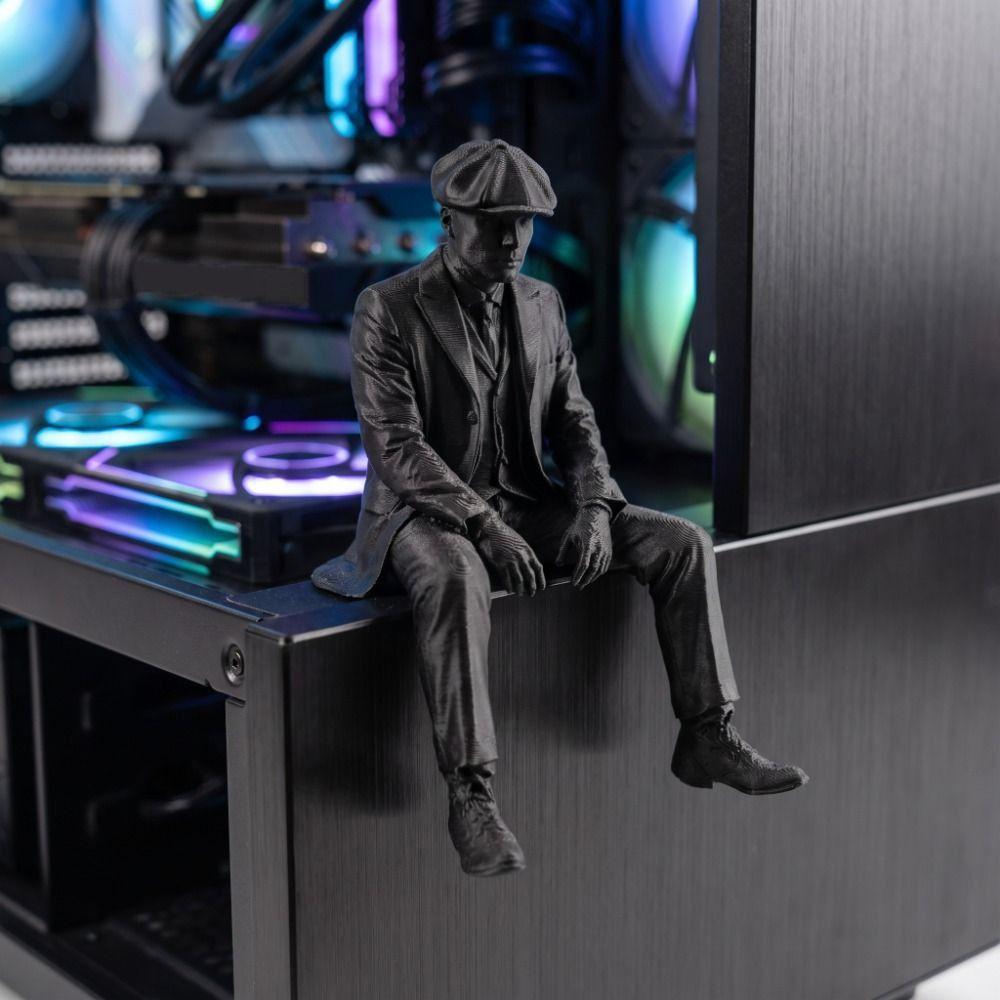 3D Printed Magician Statue Home Decoration Sitting Man Figurine Bookshelf Decor