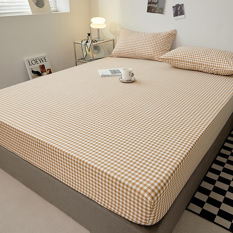 Хлопковая простыня однотонного цвета с эластичной лентой Нескользящий регулируемый наматрасник Мягкий удобный для двуспального размера King Queen Size