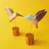 Деревянная фигурка колибри ручной работы - Креативный декор для рабочего стола в виде маленькой птички, подарок