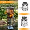 Upgrade Camping Stove & Backpacking Stove with Wood Ash Plate & Foldable Handle , Portable Folding