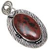 Pendant Mahogany Obsidian Gemstone Gift For Her Silver Jewelry 2.25"