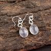 Natural Rose Quartz Gemstone 925 Sterling Silver Jewelry Handmade Earrings 1.60" EE-12-30