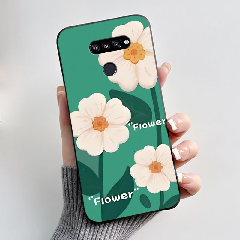Soft Case For LG K50S K40S Phone Case LMX540HM LM-X540 LMX430HM LM-X430 Fashion Butterfly Flower Black Silicone Bumper Cover