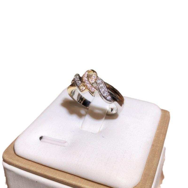 Позолоченное распределение цвета Защита цвета Супер вспышка бриллиантовое сердце кольцо