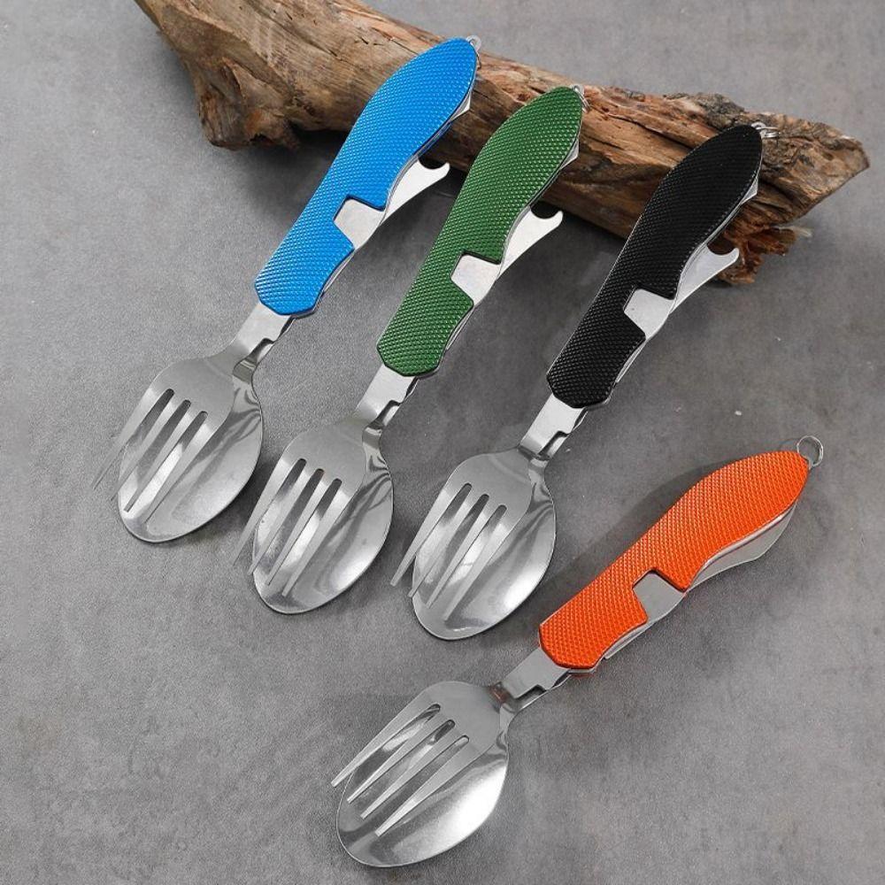 Detachable Design Foldable Camping Utensil Set Collapsible Flatware Utensils Emergency Kit
