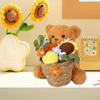 Crochet Flower Bear Knitted Crafts Gifts for Wife Girlfriend Home Decoration Cartoon