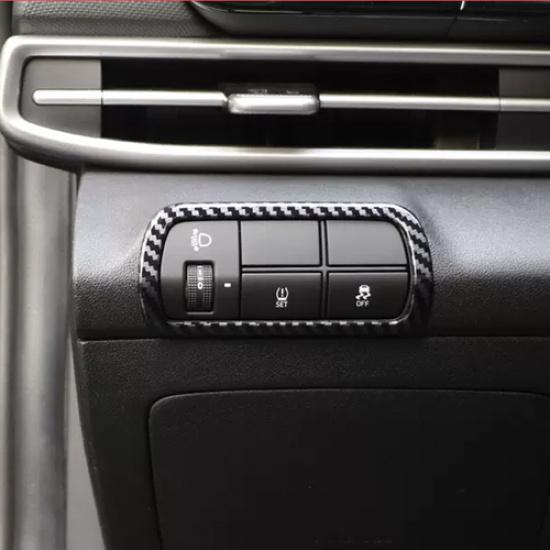 Для Hyundai Elantra - Накладка рамки кнопки переключателя фар из углеродного волокна