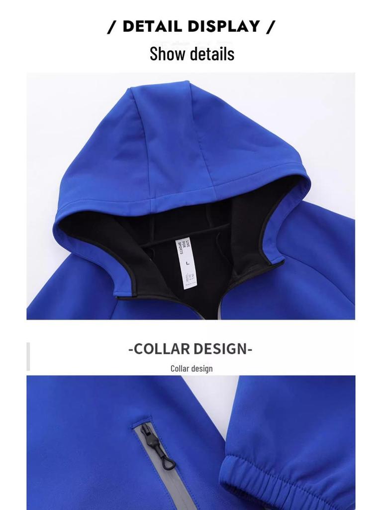 Зимняя ветрозащитная куртка унисекс из бархата со светоотражающей молнией для езды на велосипеде, бега и активного отдыха.