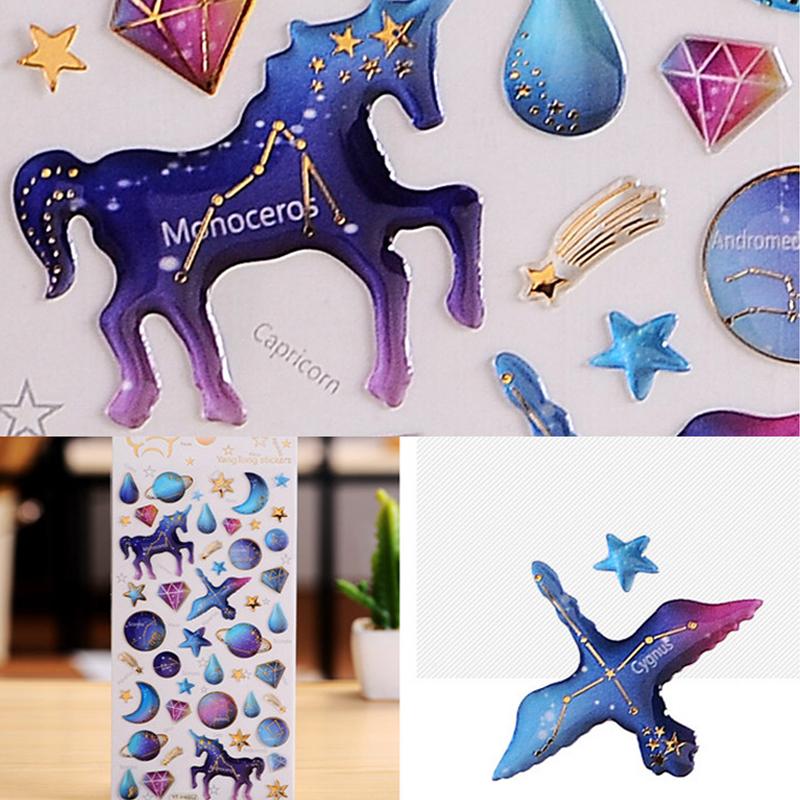 Fun Fantasy Cartoon Stickers Bronzing 3D Environmental Protection Mobile Phone Diary Handbook Sticker Material Children Gifts