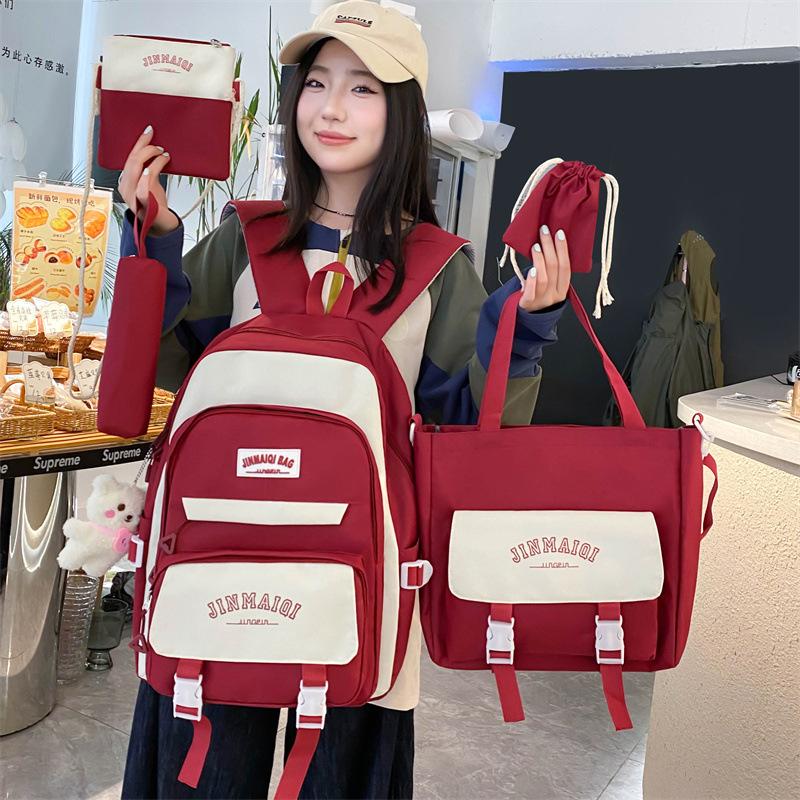 Комплект из пяти рюкзаков для детей, большой вместимости, рюкзак для старшеклассников, чтобы уменьшить нагрузку на рюкзак с защитой от хребта