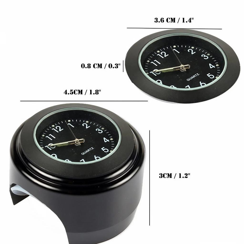 Motorcycle Quartz Clock 7 8 Inch Waterproof Chrome Handlebar Mount Watch Aluminum Luminous