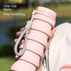 Retractable Folding  Silicone Water Bottle 500ML Foldable Drinking Cup  Hiking