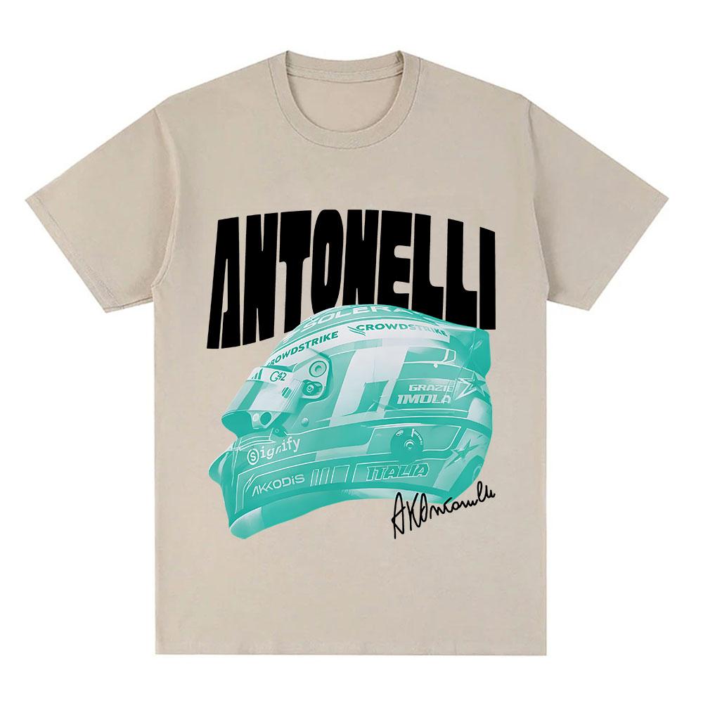 Kimi №12 Antonelli Racing Driver Футболка с круглым вырезом Летняя с коротким рукавом Мужские футболки Унисекс Уличный стиль Дизайн Графический принт Футболки Аниме Топы Футболка с принтом группы
