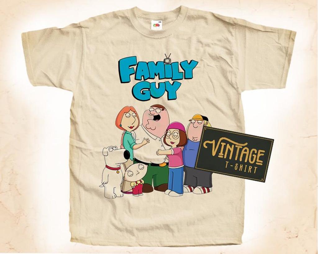 SALE Family Guy T-Shirt Vintage Natural color Men's T-Shirt DTG Digital Print SIZES L