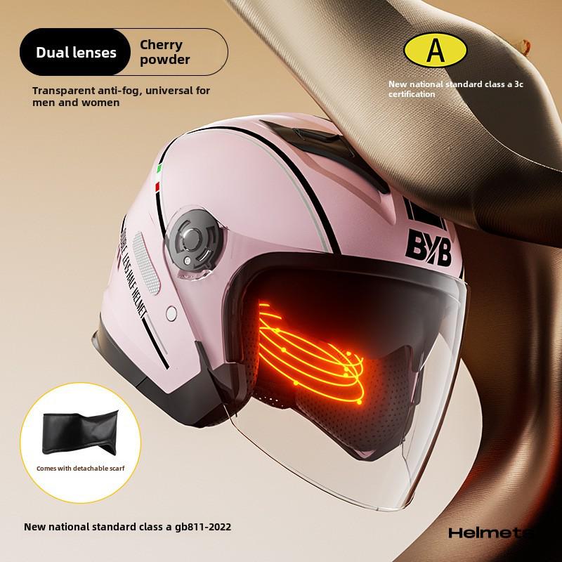 Мотоциклетный шлем с защитой от запотевания, сертифицированный по классу A 3C — на все времена года, с двойной линзой, универсальная посадка
